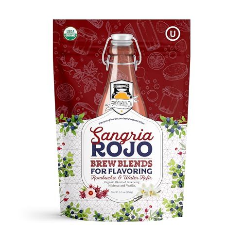Fermentaholics Organic Sangria Rojo Brew Blends: Secondary Fermentation Flavoring for Kombucha, Water Kefir, and Other Fermented Drinks