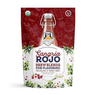 Fermentaholics Organic Sangria Rojo Brew Blends: Secondary Fermentation Flavoring for Kombucha, Water Kefir, and Other Fermented Drinks