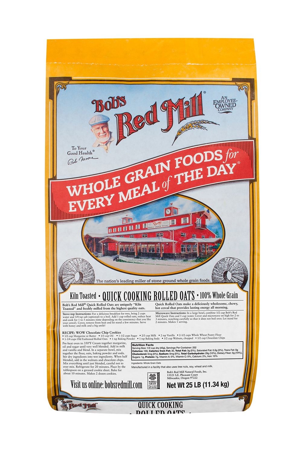 Bob&#39;s Red Mill Quick Cooking Rolled Oats, 25 Pound