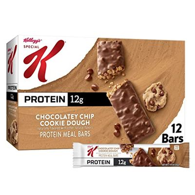 Kellogg&#39;s Special K Protein Bars, Meal Replacement, Protein Snacks, Value Size, Chocolatey Chip Cookie Dough, 19 oz (1 Pack 12 Count)