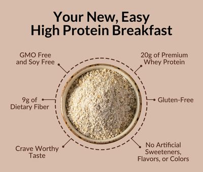 Naked Oats - Chocolate PB Banana Overnight Oats, 20g Whey Protein, Gluten-Free Oatmeal Instant Breakfast or Shake, High Protein Oatmeal, High Fiber Breakfast Shake, Non GMO, No Soy - 12 Servings