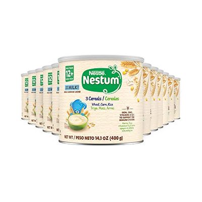Nestle Nestum, 3 Cereales, Trigo, Maiz &amp; Arroz, 14.1 Ounce (Pack of 6)