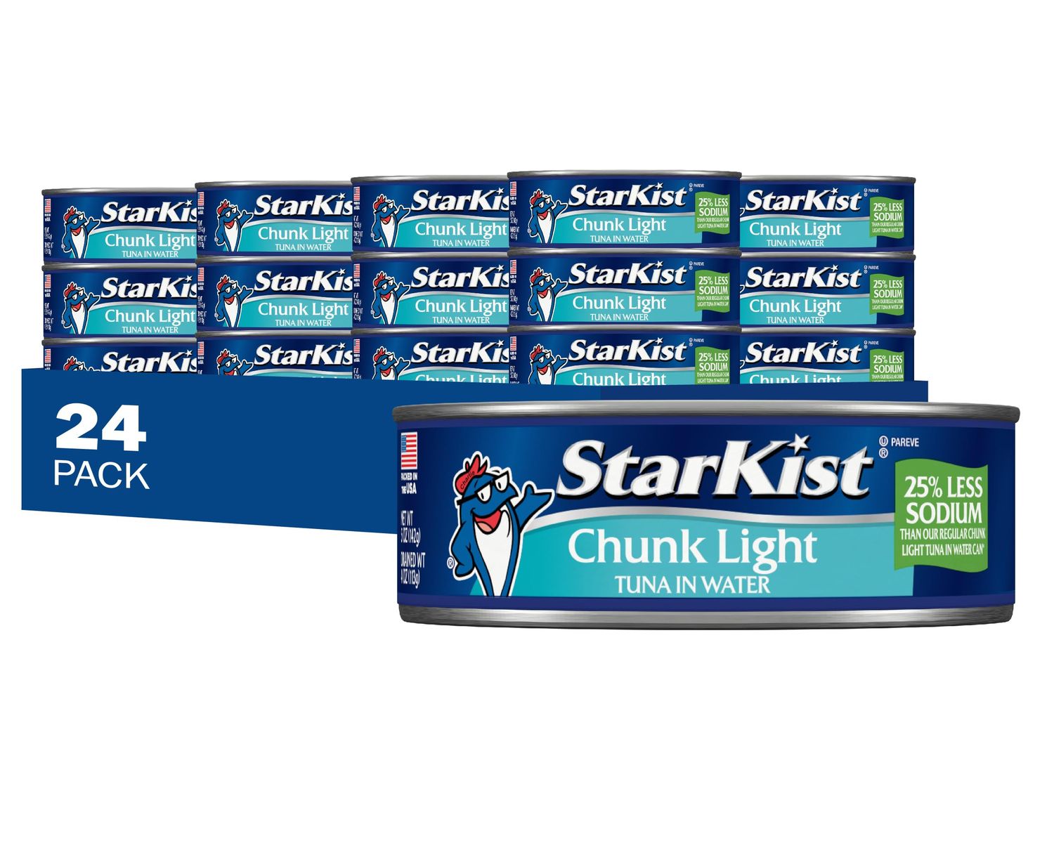 StarKist 25% Less Sodium Chunk Light Tuna in Water - 5 oz Can (Pack of 24)