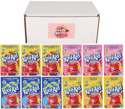 SECRET CANDY SHOP Kool-Aid Drink Mix Packets Variety Pack of 4 Lemonade Flavors (3 of each flavor, Total of 12)