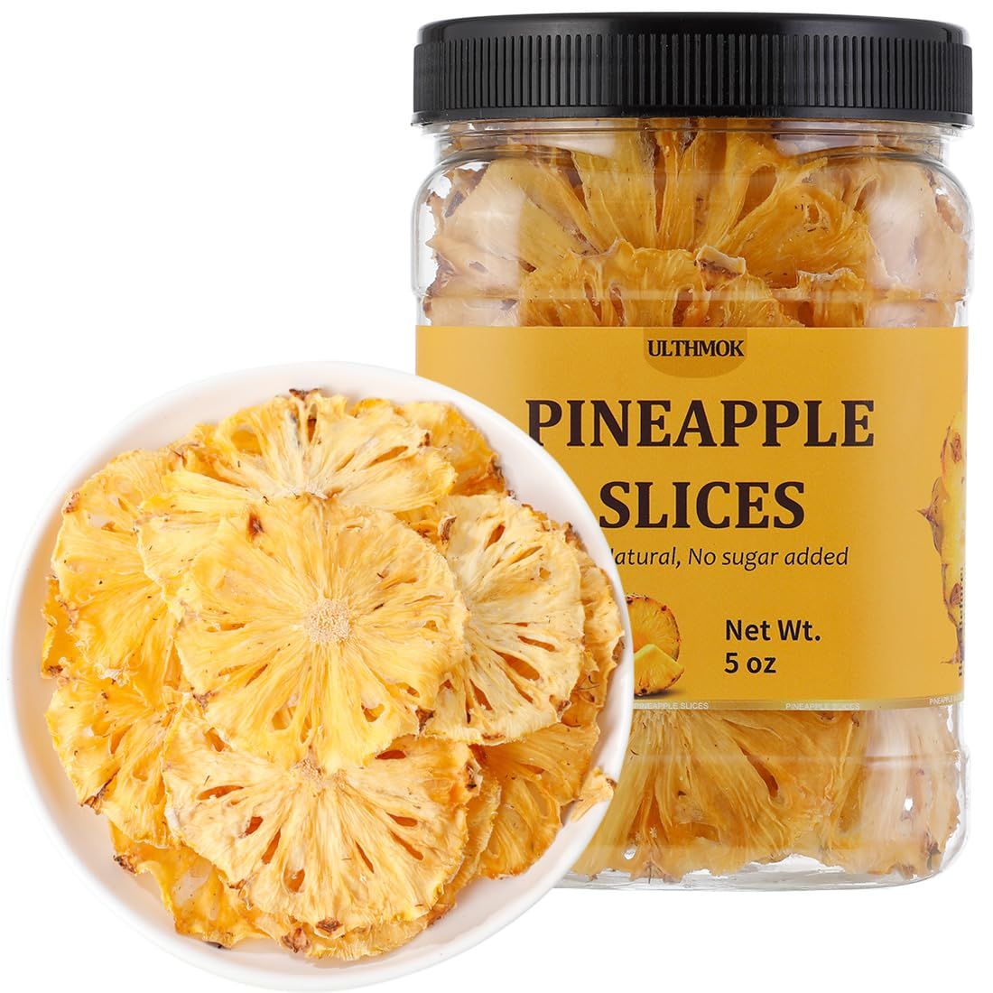 Premium Dried Pineapple 5 Oz/142g,Dehydrated Pineapple Slices,100% Natural,No Sugar Added &amp; No Additives.