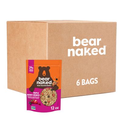 Bear Naked Granola Cereal, Breakfast Snacks, Triple Berry (6 Bags)