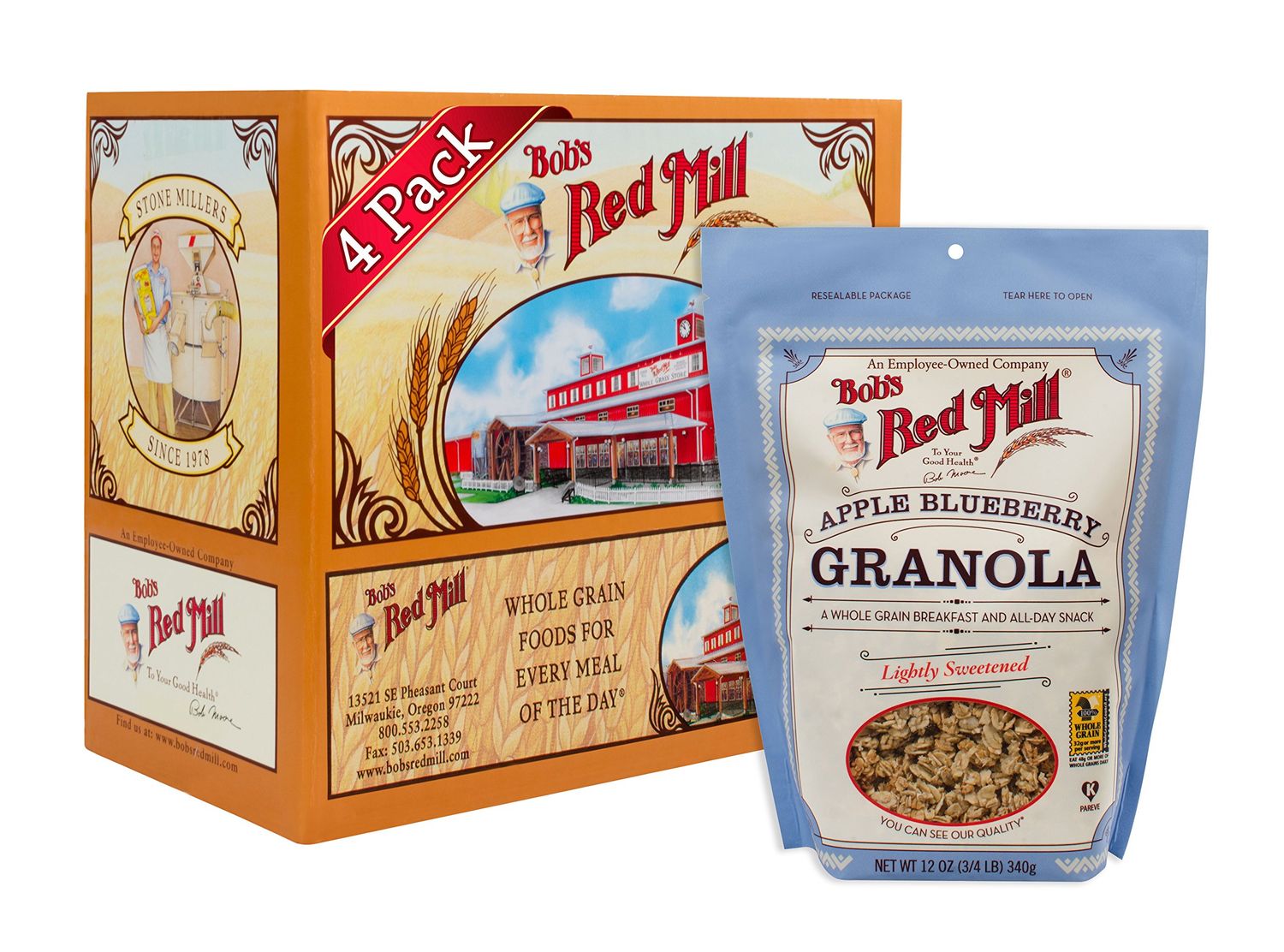 Bob&#39;s Red Mill Apple Blueberry Granola, 12-ounce (Pack of 4)