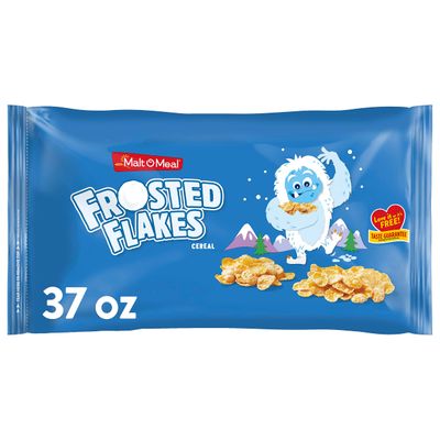 Malt-O-Meal Frosted Flakes Cereal, Frosty Flakes Breakfast Cereal, Gigantic Bulk Bagged Cereal for Family, 37 OZ Resealable Cereal Bag