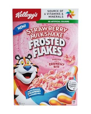 Kellogg&#39;s Strawberry Milkshake Flavored Frosted Flakes Cereal, 435g/15 oz. Box (Imported from Canada)