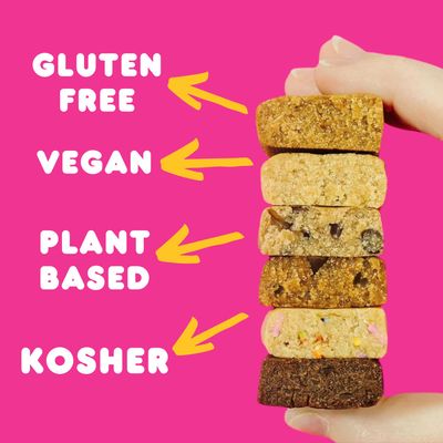 Whoa Dough Edible Cookie Dough Bars- Certified Non-GMO, Kosher and Gluten Free Bars - Healthy Snack Foods - Plant Based Snacks - Real Ingredients - Variety Pack (6 Bars)