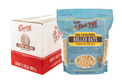 Bob&#39;s Red Mill Old Fashioned Rolled Oats - 32 Ounce (Pack of 4), Non GMO, Whole Grain, Vegan, Kosher