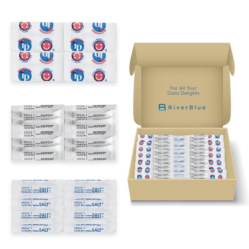 TS Home Goods Salt and Pepper Packets. Good For Travel,For Everyday,1000 Pack,(500 Each)