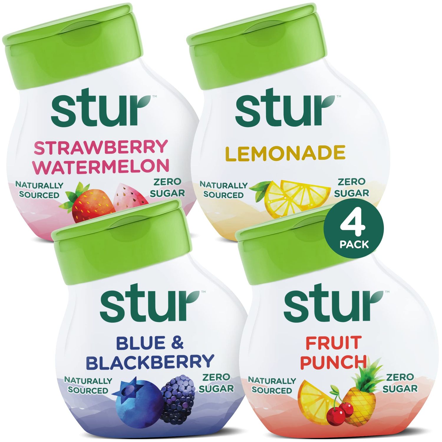 Stur - Founder&#39;s Favorites Variety Pack, Natural Water Enhancer, (4 Bottles, Makes 80 Flavored Waters) - Sugar Free, Zero Calories