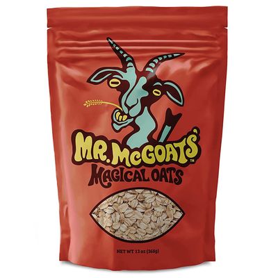 Mr. McGOATS Magical Oats - 100% Natural Gourmet Thick-Cut Rolled Oats, Non-GMO, Gluten Free, Low Sodium + Low In Saturated Fat - 13 oz (1 Pack)