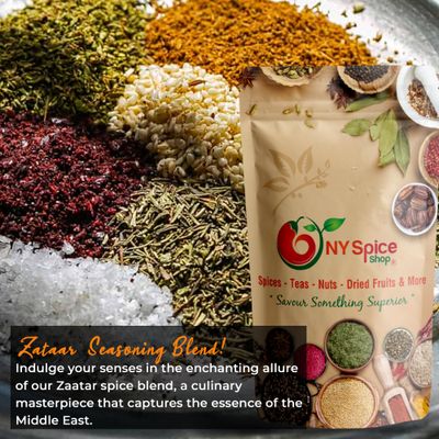 NY Spice Shop Zaatar Spice Mix - Homemade Za'atar Blend - Authentic Zahtar Flavors - Middle Eastern Herbs, Spice Blends &amp; Seasonings - 6 Ounce