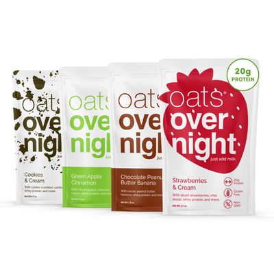 Oats Overnight Classic Variety Pack - High Protein, High Fiber Breakfast Protein Shake - Gluten Free Oatmeal, Non GMO High Protein Oatmeal - Green Apple Cinnamon, Cookies &amp; Cream &amp; More (16 Pack)