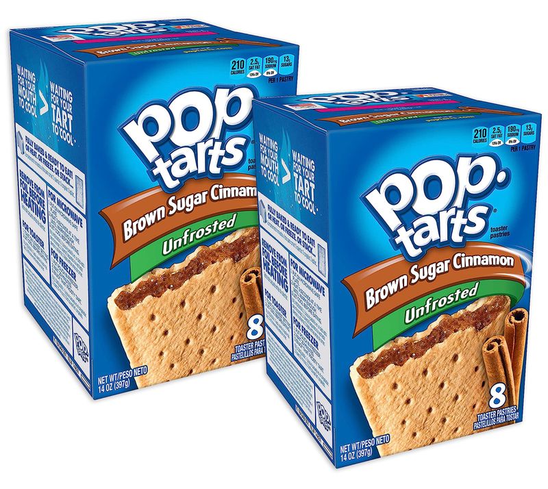 Pop Tarts Toaster Pastries, Unfrosted Brown Sugar Cinnamon 8 ea (Pack of 2)