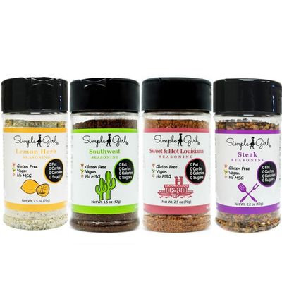 Simple Girl Gourmet Spice Set With Southwest Seasoning - Sugar Free - Vegan and Diabetic Friendly - Carb Free - Gluten Free - MSG Free - Compatible With...
