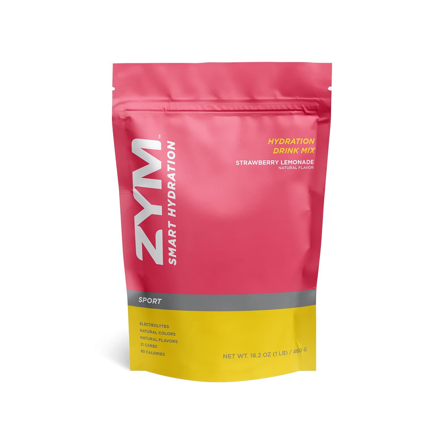 ZYM Hydration Powder, Sport Drink Mix, Electrolytes Powder for Exercise, Endurance, and Performance, 20 Servings, Strawberry Lemonade