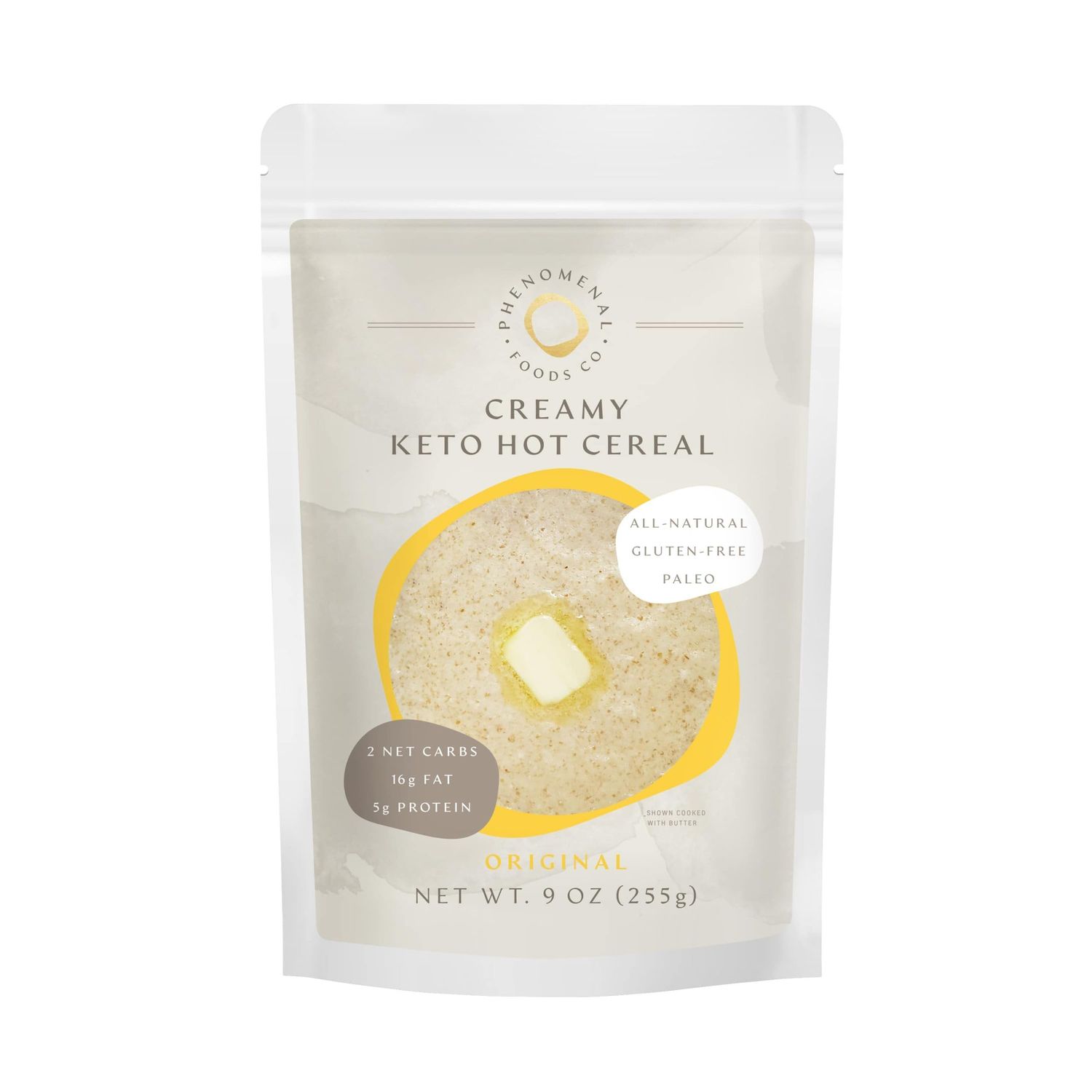 Phenomenal Foods Co Creamy Keto Hot Cereal Original - Low Carb Farina - Unsweetened - Gluten &amp; Grain Free - Paleo - Diabetic Safe - High Protein Vegan Breakfast