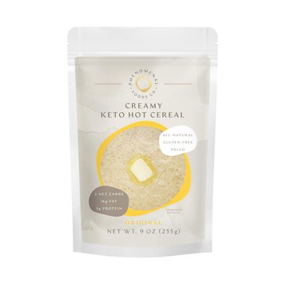 Phenomenal Foods Co Creamy Keto Hot Cereal Original - Low Carb Farina - Unsweetened - Gluten &amp; Grain Free - Paleo - Diabetic Safe - High Protein Vegan Breakfast