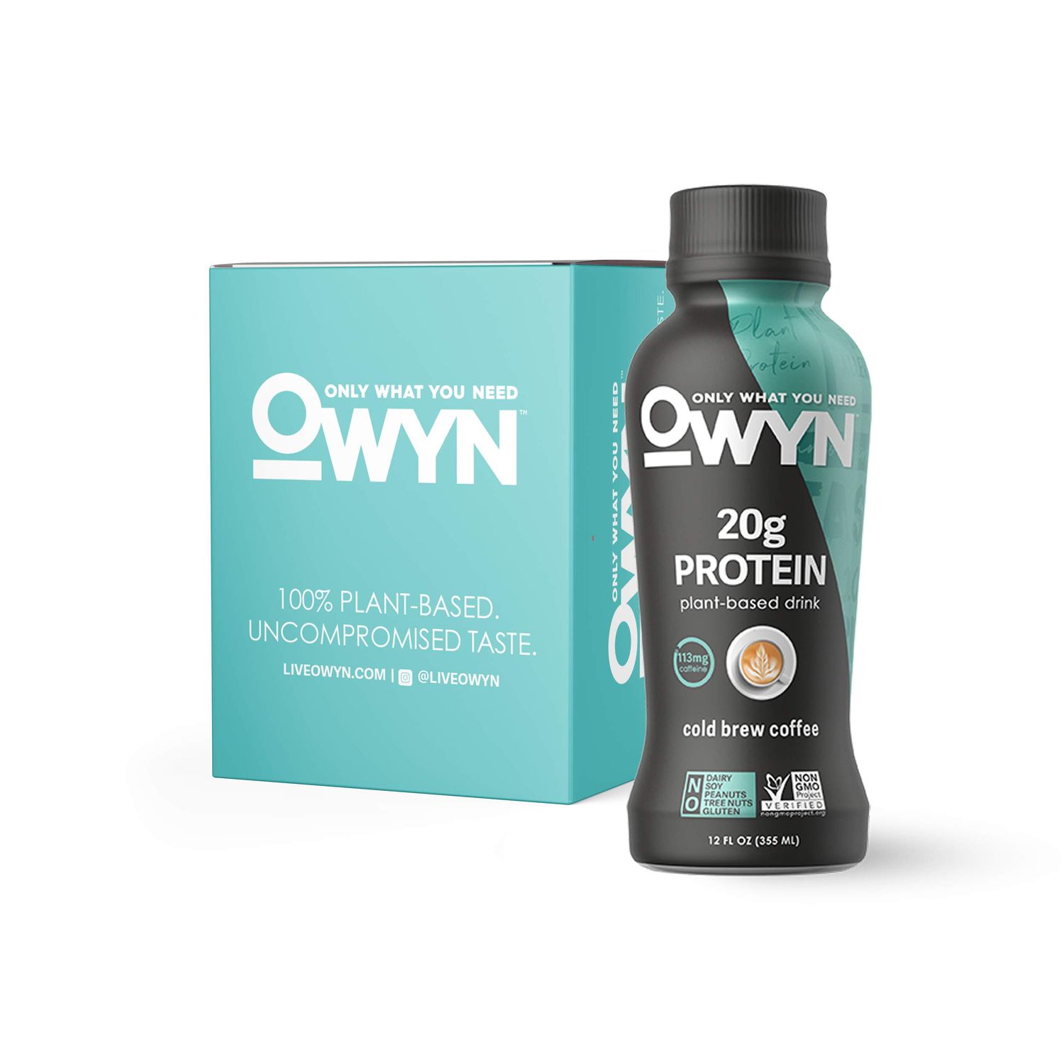 OWYN 100% Vegan Plant-Based Protein Shakes | Cold Brew Coffee, 12 Fl Oz (Pack of 4) | Dairy-Free, Gluten-Free, Soy-Free, Tree Nut-Free, Egg-Free, Allergy-Free, Vegetarian