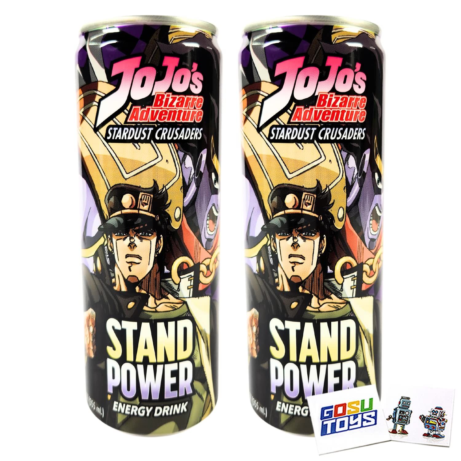 JoJo&#39;s Bizarre Adventure Stardust Crusaders Stand Power Energy Drink (2 Pack) with 2 Gosutoys Stickers