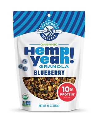 Manitoba Harvest Hemp Yeah! Granola, Blueberry, 10oz, with 14 g of Protein, 3.5 g Omegas 3 &amp; 6, 4 g of Fiber and less than 10 g Sugar Per Serving, Organic, Non-GMO, (Pack of 6) Packaging May Vary