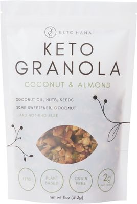 Keto Hana Coconut &amp; Almond Keto Granola Breakfast Cereal with just 2.7g Net Carbs (11oz) Low Carb, High Protein Snack