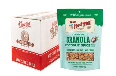 Bobs Red Mill Coconut Spice Homestyle Granola, 11 Ounce Bag (Pack of 6), Certified Gluten Free, Non GMO, Whole Grain