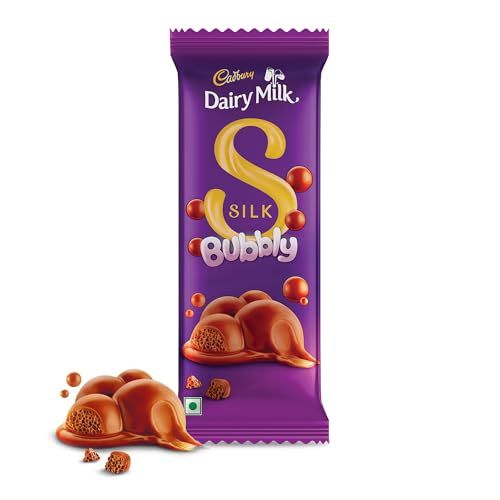 Cadbury Dairy Milk Silk Bubbly Chocolate Bar, 50g Pack of 2