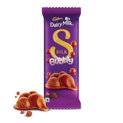 Cadbury Dairy Milk Silk Bubbly Chocolate Bar, 50g Pack of 2