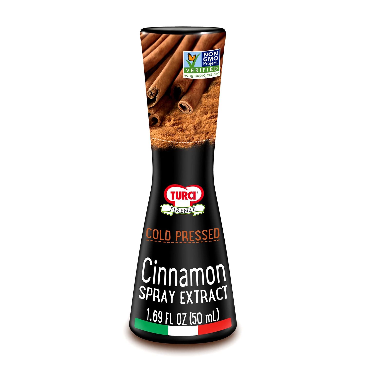 Turci Cinnamon Extract Spray 1.69 fl. oz., A Flavor-Packed Finishing Touch on Hot/Cold Dishes, Natural Extract, Non-GMO, Preservative Free, No Artificial Color/Flavor - Liquid Cinnamon Extract Spray