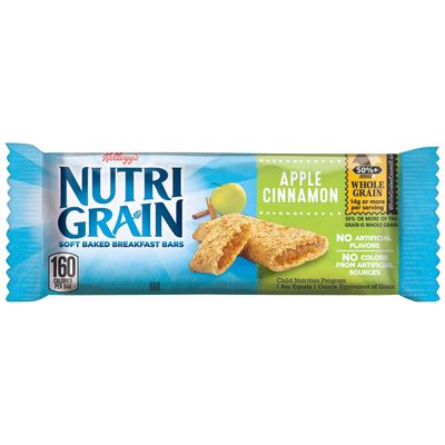 Kellogg&#39;s Nutri-Grain Cereal Bars made with 14g Whole Gain, Apple Cinnamon, 24.8oz (Pack of 6, 96 bars)