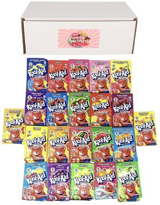 SECRET CANDY SHOP KoolAid Drink Mix Packets Variety Pack of 22 Flavors (2 of each flavor, Total of 44)