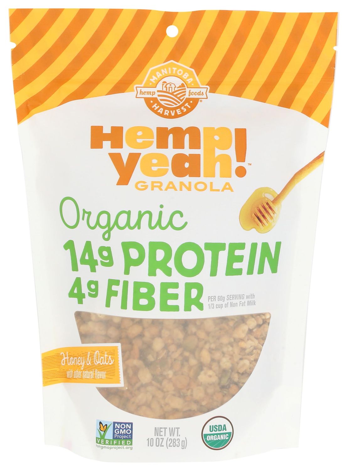 MANITOBA HARVEST Organic Honey &amp; Oats Hemp Yeah! Granola, 10 OZ