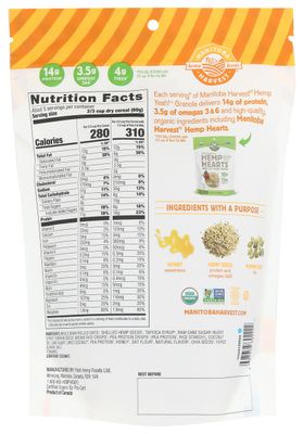 MANITOBA HARVEST Organic Honey &amp; Oats Hemp Yeah! Granola, 10 OZ