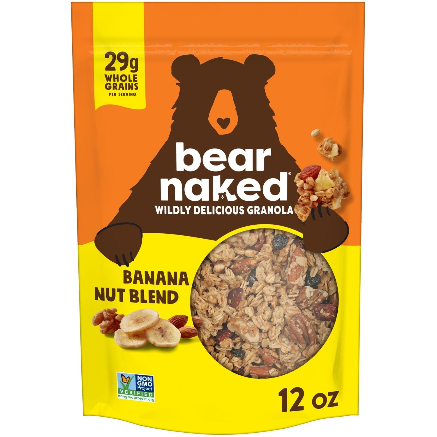 Granola, Bear Naked, Banana Nut, Vegetarian and Non-GMO Project Verified, 12oz Bag