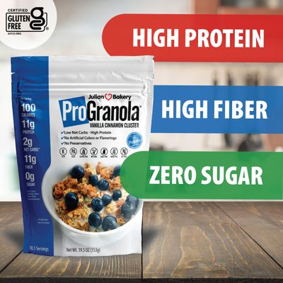 Julian Bakery ProGranola Cereal | Vanilla Cinnamon | 12g Protein | Paleo | 2 Net Carbs | Gluten-Free | Grain-Free | 15 Servings
