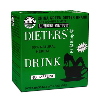 Uncle Lee&#39;s Tea Body Slim Dieter Tea, Caffeine Free Chinese Herbal Tea with Senna Leaves and Natural Lemon Flavor, Keep Your Diet on Track for a Healthy Weight, 30 Tea Bags Per Box