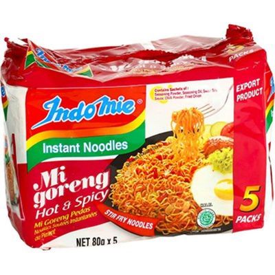 Indomie Instant Fried Noodles/ Hot &amp; Spicy Flavour / Total 10 packs x 80g