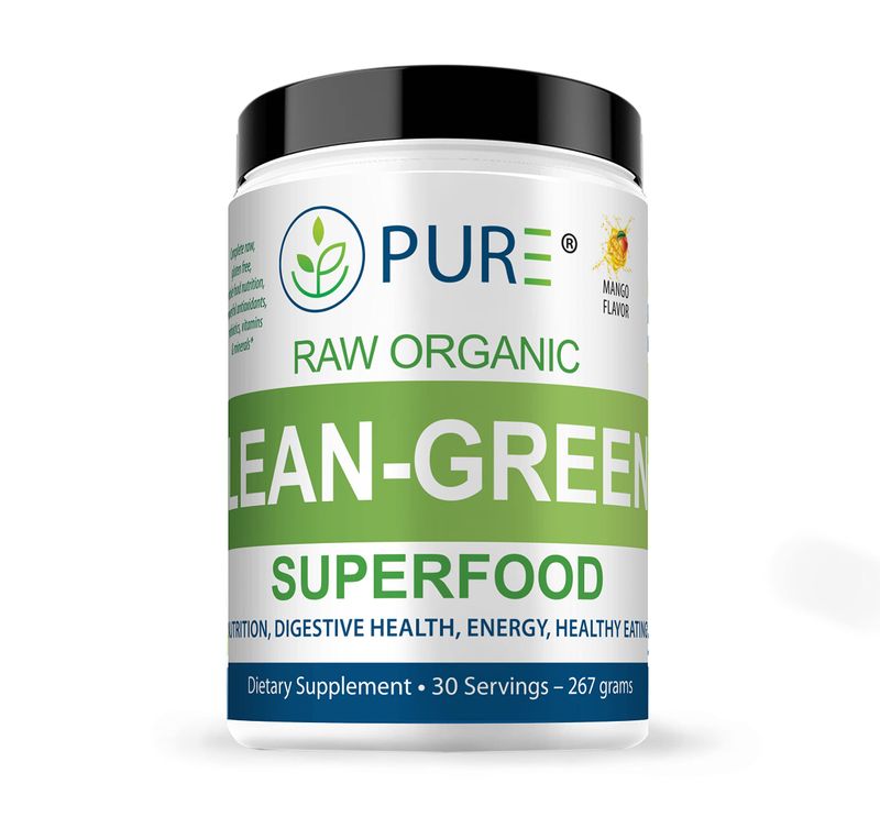 PURE Raw Organic Greens Superfood drink mix. ALL NATURAL, Available in two delicious flavors. A nutritious blend of fruits and vegetables. (Lemon Lime)