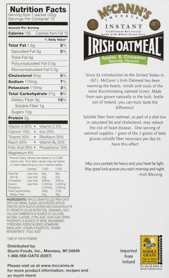 McCann's Instant Irish Oatmeal - Apple Cinnamon - 12.3 oz - 10 ct