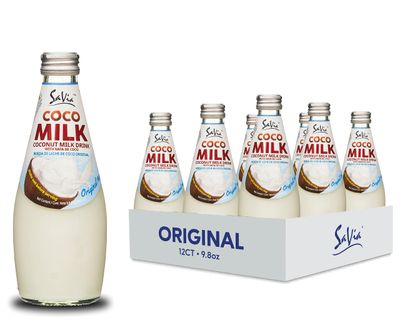 Savia - Coconut Milk Drink, Quality Coconut-Based Beverage, Made with Real Coconut Pulp &amp; Natural, Delicious &amp; Refreshing, Vegetarian, Gluten-Free(9.8oz, 12-Pack) (Original)