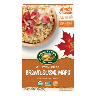 Nature&#39;s Path Organic Brown Sugar Maple Oatmeal, 11.3 oz (Pack of 1), Gluten Free, Non-GMO