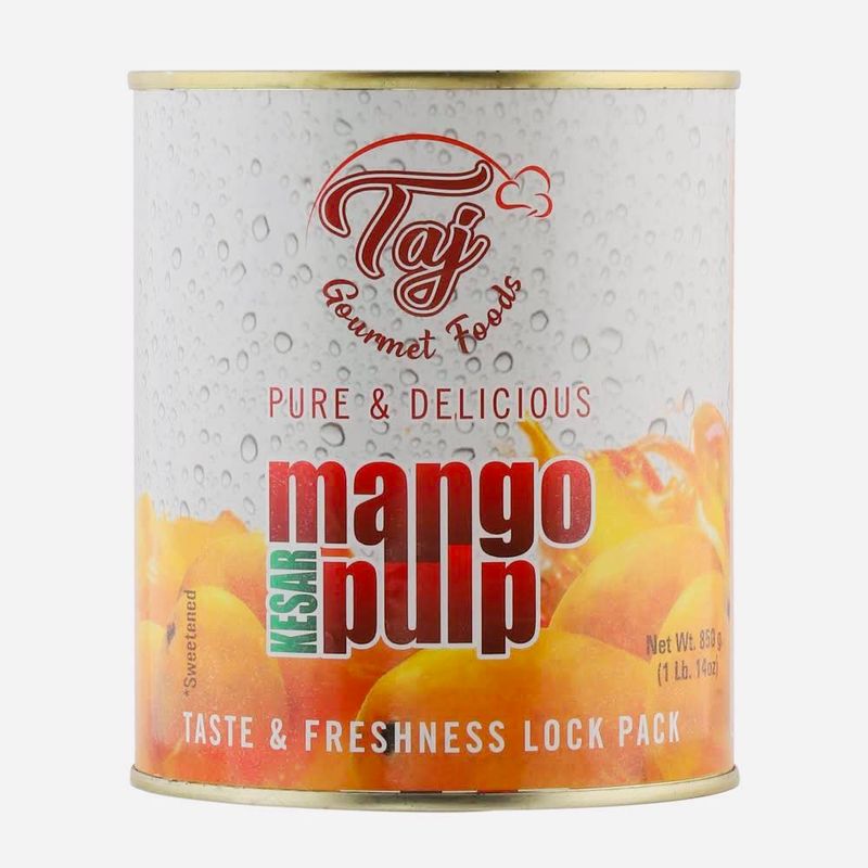 TAJ Kesar Mango Pulp, Sweetened Mango Puree, 30-ounce (1)