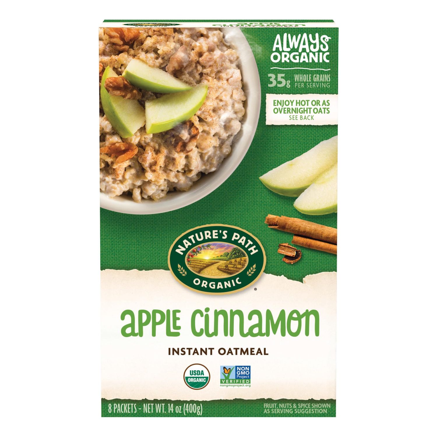 Nature&#39;s Path Organic Apple Cinnamon Oatmeal, 14 oz (Pack of 6), Non-GMO