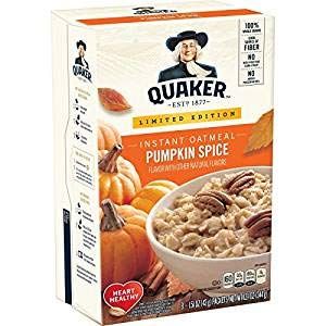 Quaker Instant Oatmeal Pumpkin Spice 12.1 oz. (24 Packets - 3 Boxes of 8 Packets)