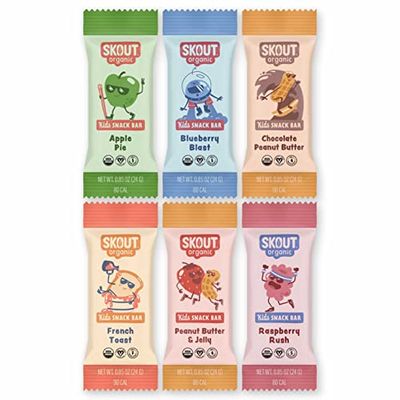 Skout Organic Kids Snack Bar Variety Pack (36 Pack) | Organic Kids Snack Bars | Plant-Based Nutrition | Vegan | Gluten, Dairy, &amp; Soy Free