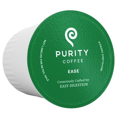 Purity Coffee EASE Dark Roast Low Acid Organic Coffee - USDA Certified Organic Specialty Grade Arabica Single-Serve Coffee Pods - Third Party Tested for Mold, Mycotoxins and Pesticides - 12 ct Box